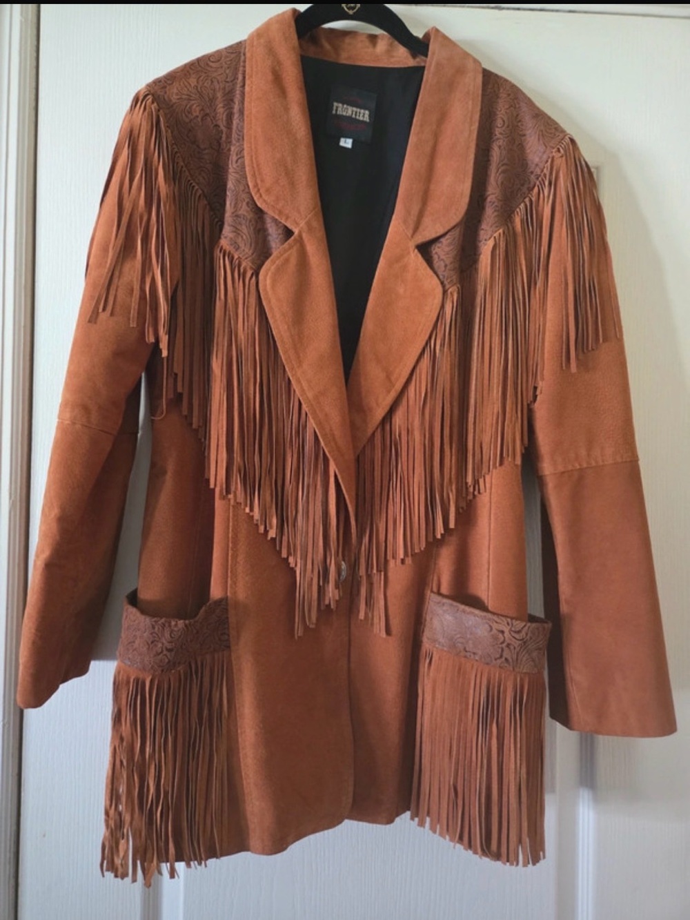 Frontier Women's Rust Suede Fringe Leather Jacket